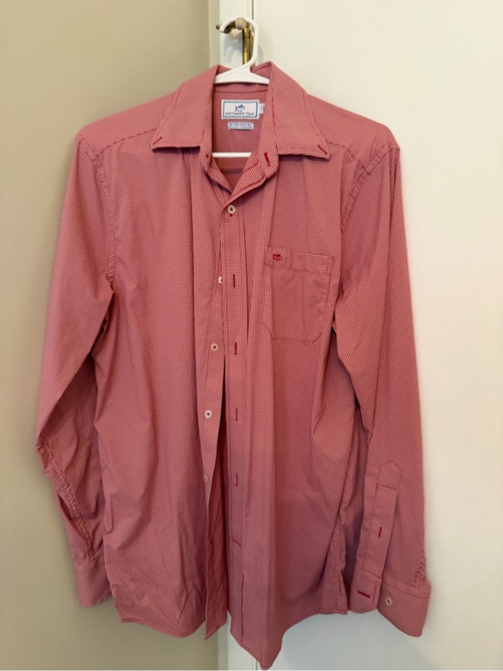 Southern Tide Men’s Red Micro-Check Dress Shirt